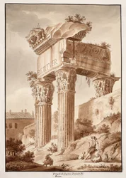 El Templo de Júpiter Tonans, ruinas, 1833